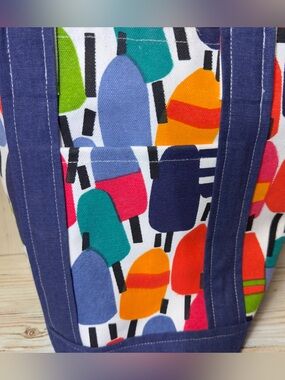 Kate Nelligan Buoy Canvas Boat and Tote beach bag Colorful Fun Nautical Summer